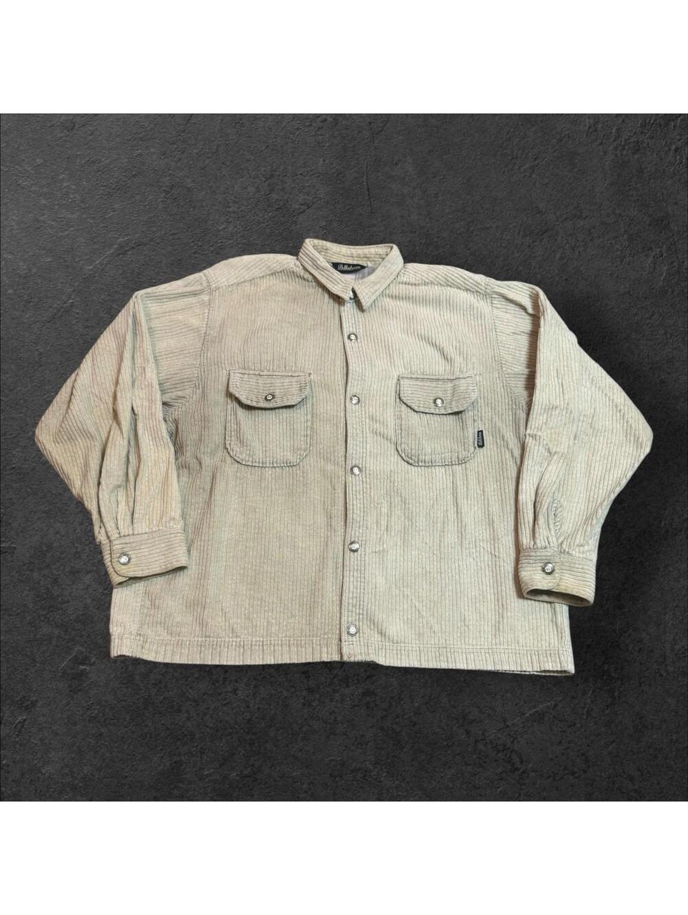 VTG Billabong USA Tan Corduroy Surf‎ Casual Military Button Shirt Jacket Size XL